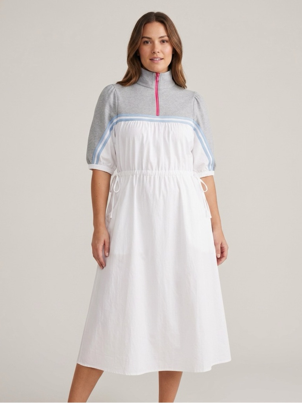 Daily Practice by Anthropologie Amplitude Midi Dress XSP Drawstring Waist NWT